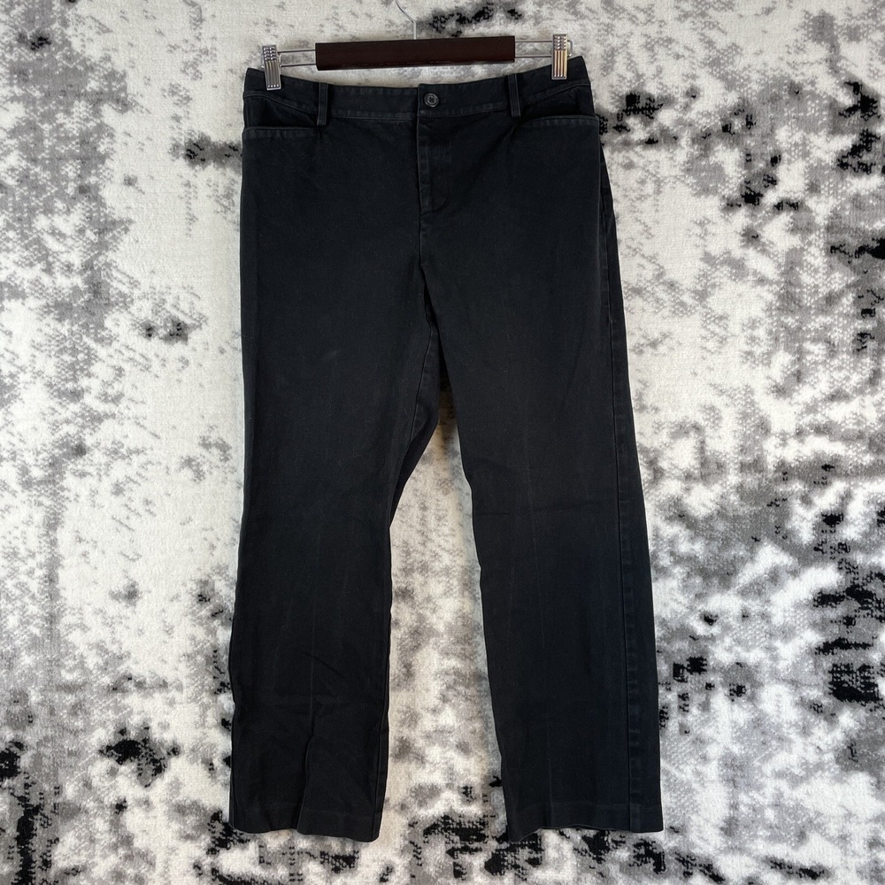 Lauren Ralph Lauren Pants Women's Size 10P Black Cotton Stretch Straight‎ Grunge